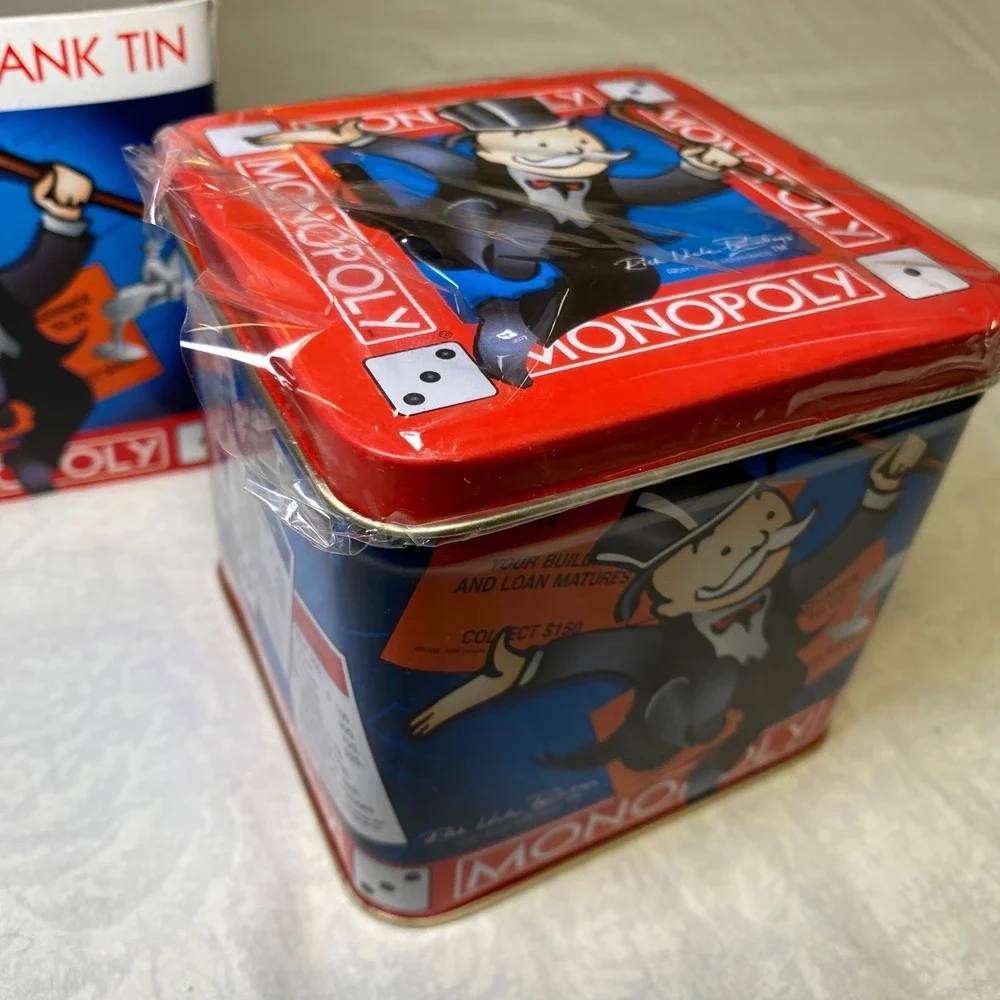 Monopoly Bank Tin Vintage 1999 Giftco Coin Bank Money Bank With Original Box